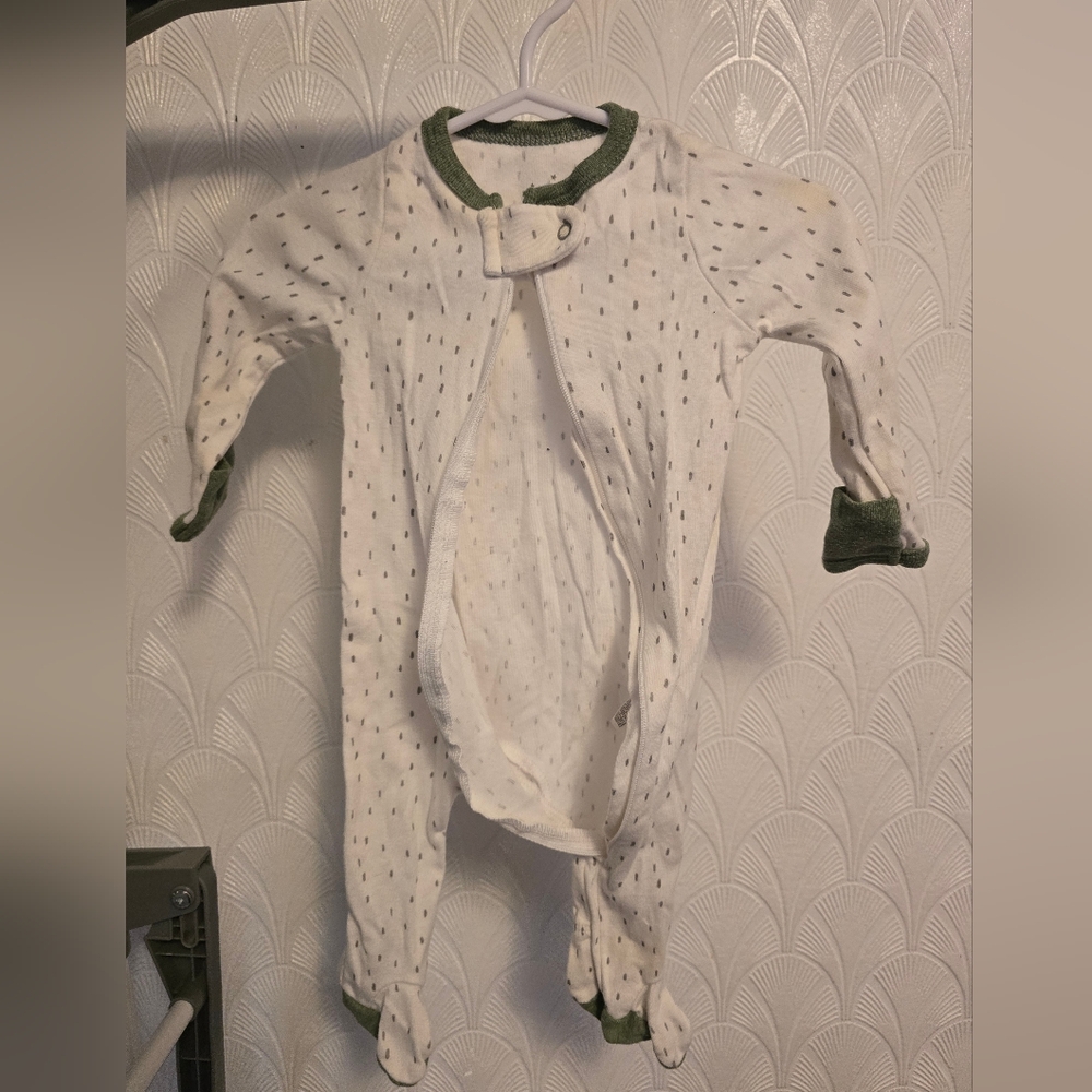 White and Green Baby Sleeper